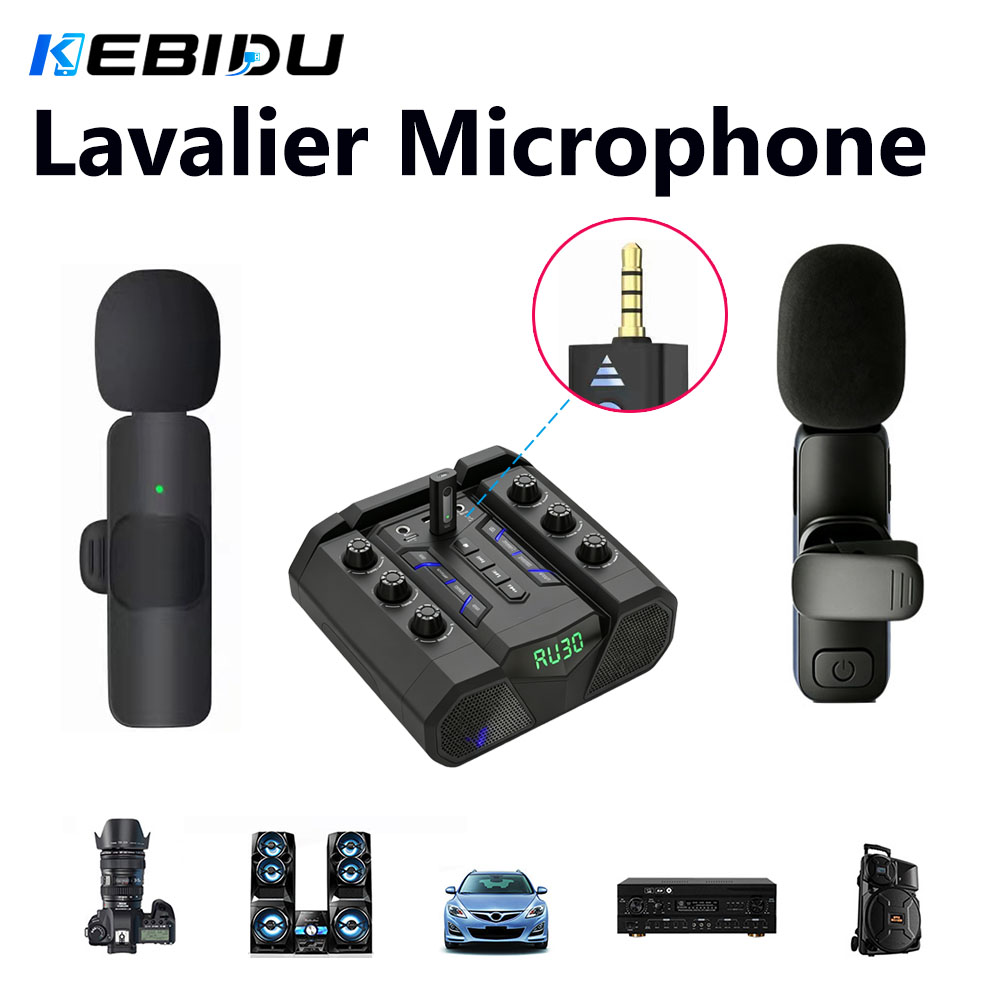 Streaming Mic Condenser - KEBIDU Yaka Mikrofonu Kablosuz 3.5mm Çok