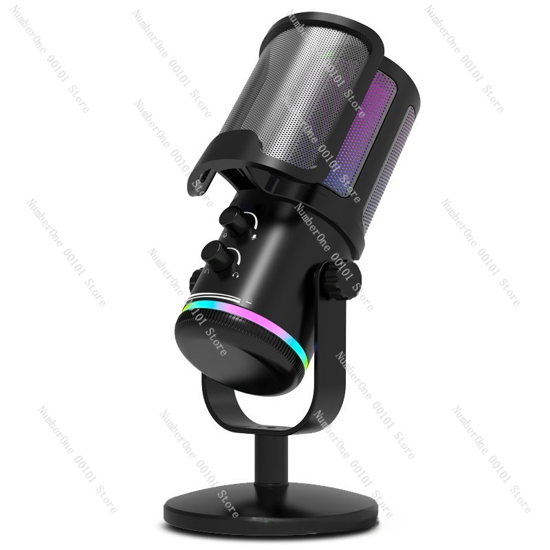 Streaming Mic Condenser - USB RGB Kondenser Mikrofon Canlı Yayın