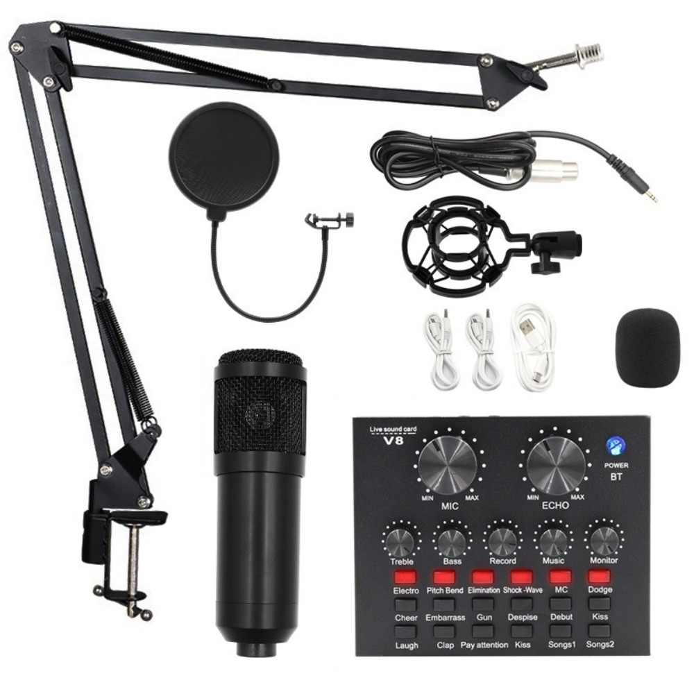 Streaming Mic Condenser - BM800 Kondenser Mikrofon Kiti, Mobil Telefon