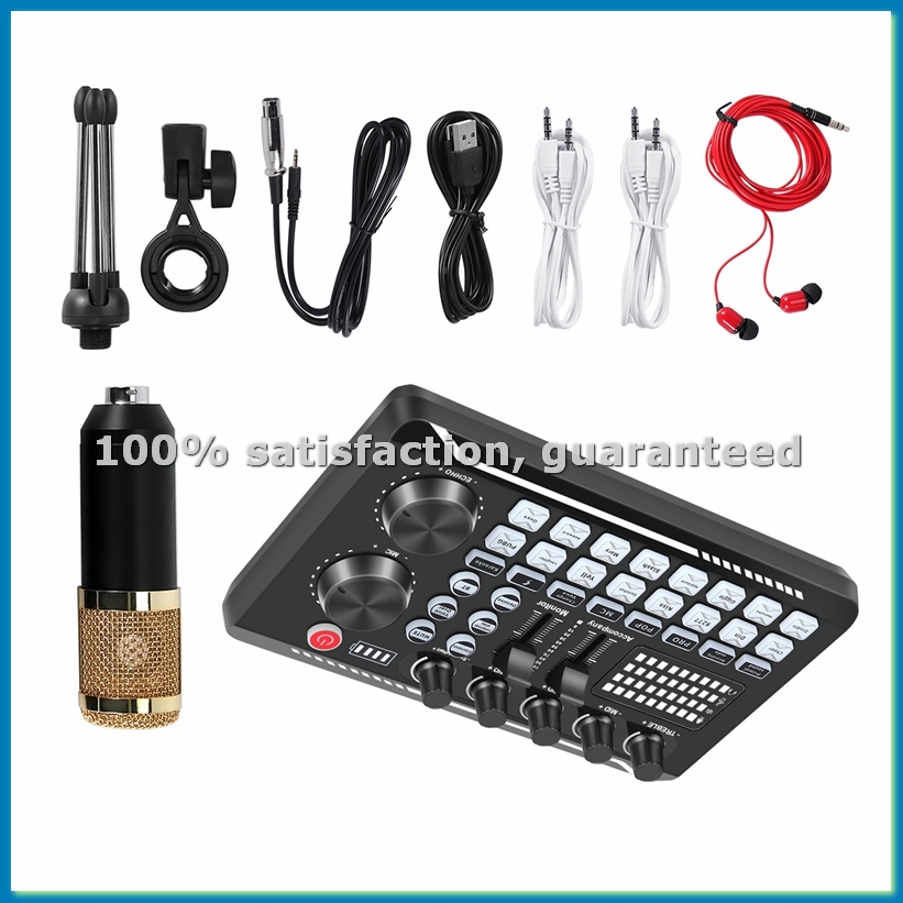 Streaming Mic Condenser - F998 Ses Kartı Kiti, BM-800 Mikrofon