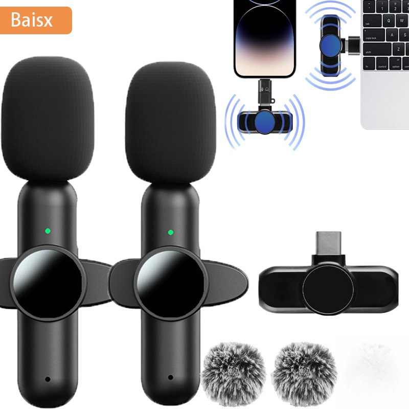 Streaming Mic Condenser - iPhone iPad için Kablosuz Yaka Mikrofonu,